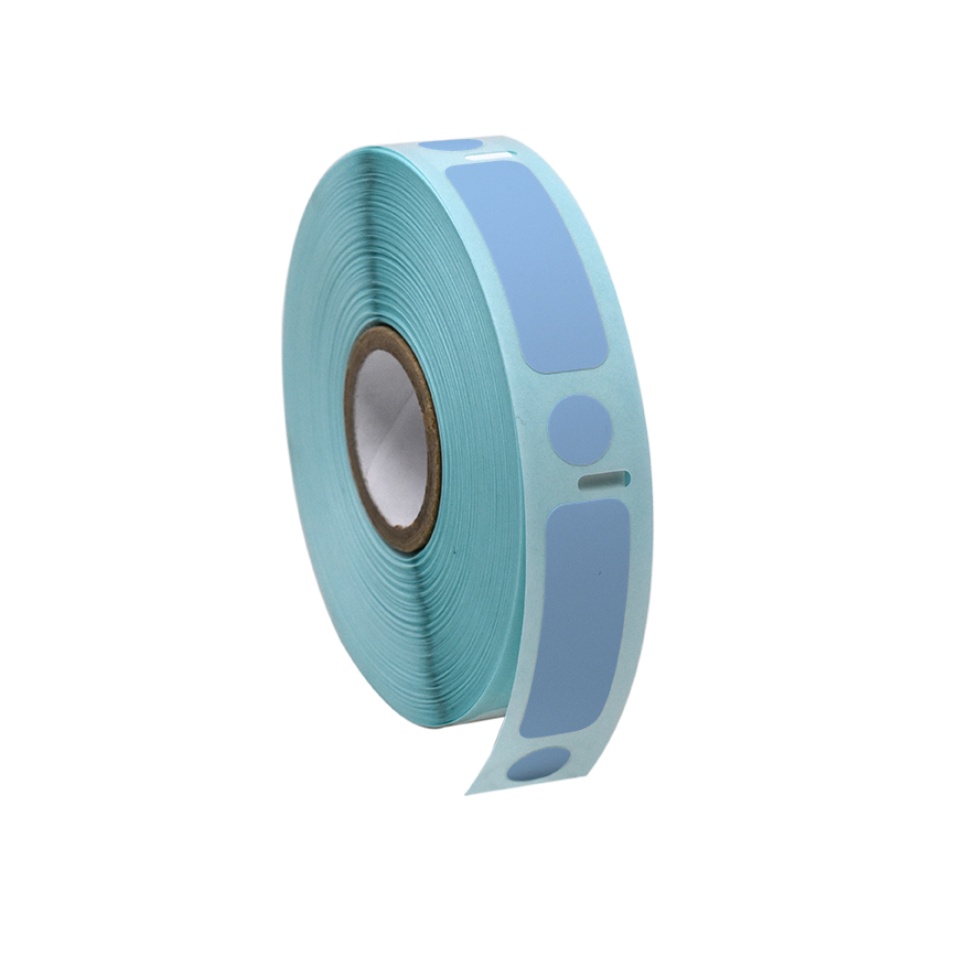 Globe Scientific Label/Dot Combo Roll, Cryo, Direct Thermal, 38x13mm & 9.5mm Dot, for 2.0mL Tubes, Blue Image